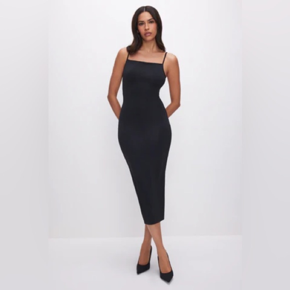 Good American Scuba MIDI Dress - Black